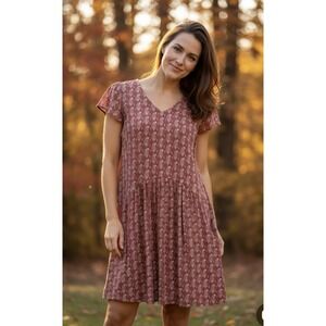 Garnet Hill Womens‎ Cottage Paisley Summer Day Knee Length Dress Size 10 Boho